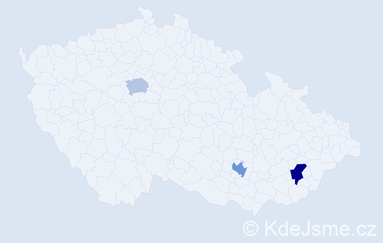 Příjmení: 'Kusl', počet výskytů 3 v celé ČR