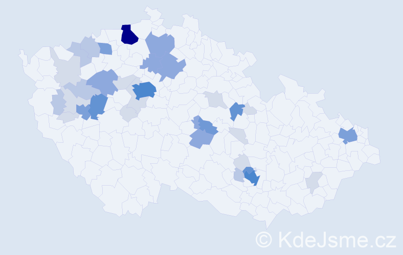 Příjmení: 'Perková', počet výskytů 114 v celé ČR