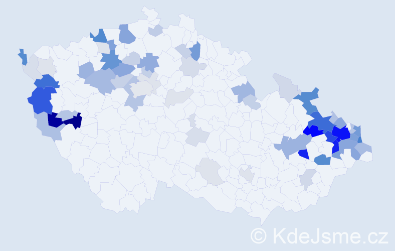 Příjmení: 'Vidličková', počet výskytů 261 v celé ČR