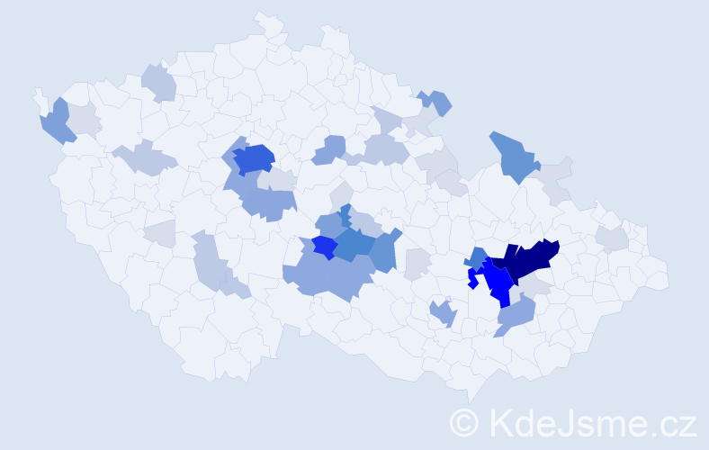 Příjmení: 'Čepl', počet výskytů 154 v celé ČR