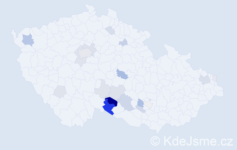 Příjmení: 'Taras', počet výskytů 57 v celé ČR