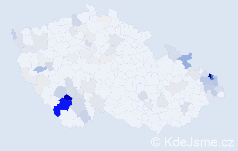 Příjmení: 'Seberová', počet výskytů 313 v celé ČR