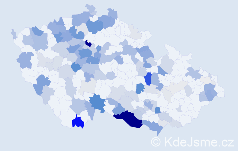 Příjmení: 'Ziková', počet výskytů 467 v celé ČR