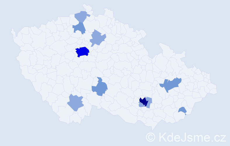Příjmení: 'Lichková', počet výskytů 23 v celé ČR