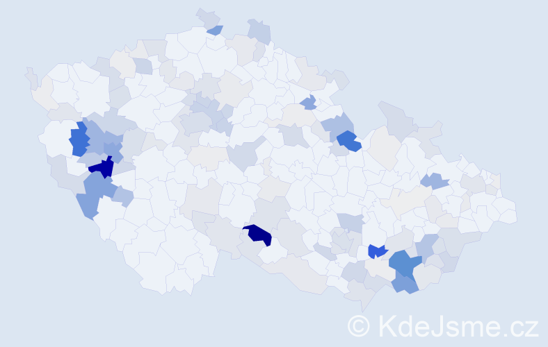 Příjmení: 'Křen', počet výskytů 466 v celé ČR