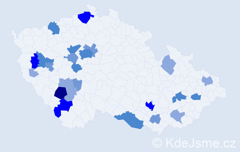 Příjmení: 'Neuberger', počet výskytů 63 v celé ČR
