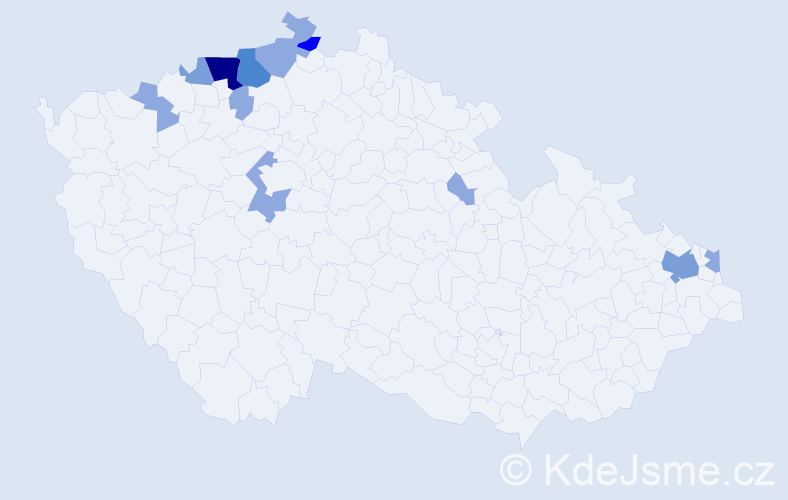 Příjmení: 'Jahnel', počet výskytů 26 v celé ČR