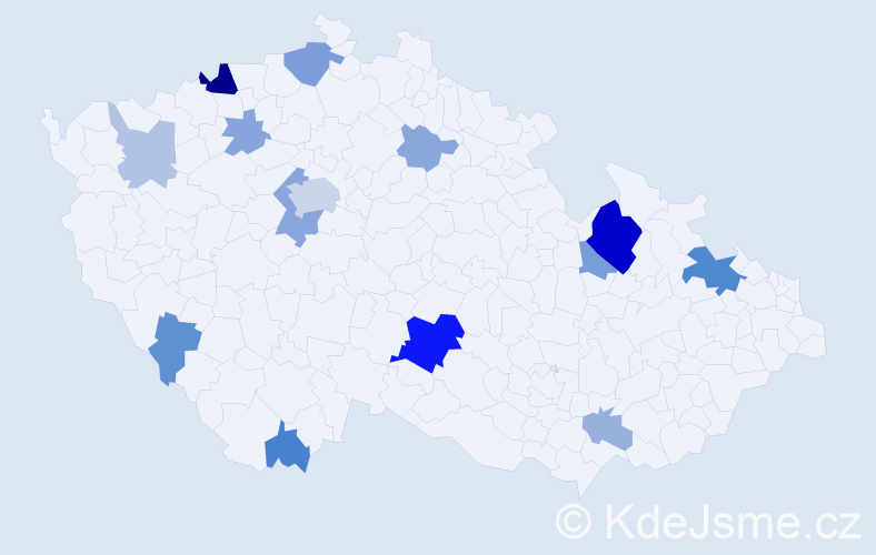 Příjmení: 'Rippel', počet výskytů 36 v celé ČR