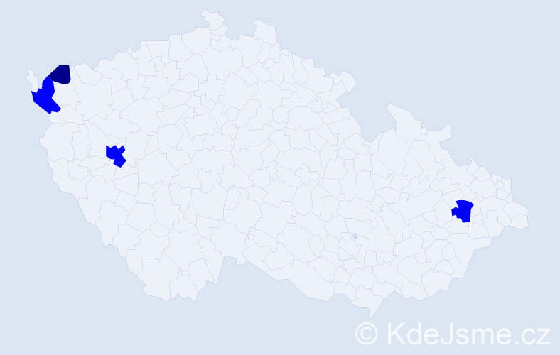 Příjmení: 'Špringsová', počet výskytů 5 v celé ČR
