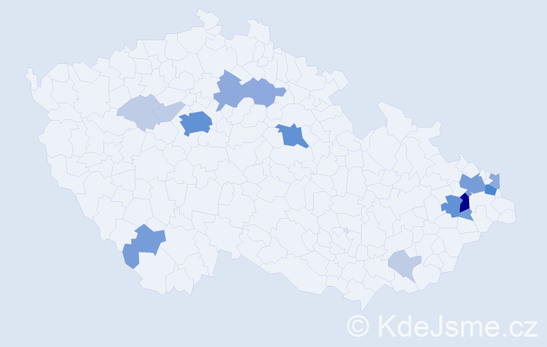 Příjmení: 'Burgertová', počet výskytů 45 v celé ČR