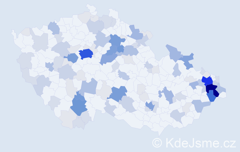 Příjmení: 'Pavlásek', počet výskytů 374 v celé ČR