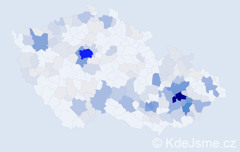 Příjmení: 'Zmeškalová', počet výskytů 576 v celé ČR