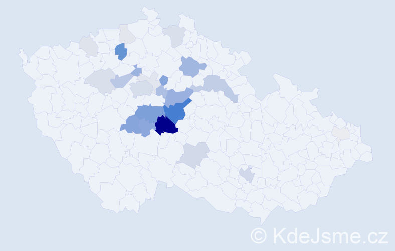 Příjmení: 'Voslář', počet výskytů 84 v celé ČR