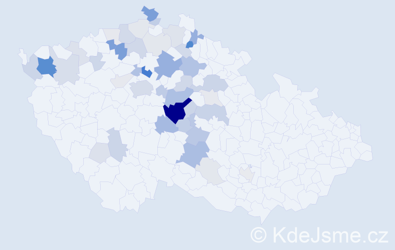 Příjmení: 'Marhanová', počet výskytů 152 v celé ČR