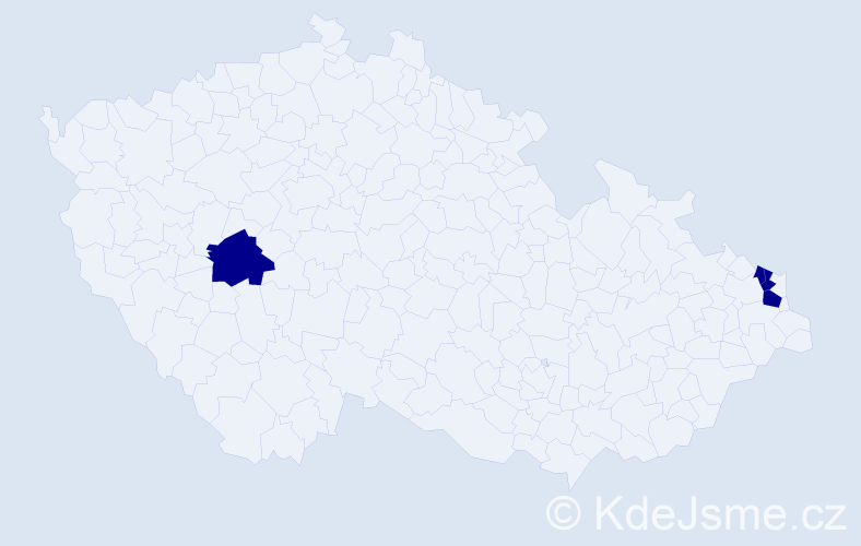 Příjmení: 'Kuldanková', počet výskytů 4 v celé ČR