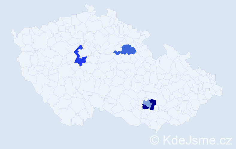 Příjmení: 'Byelikov', počet výskytů 4 v celé ČR