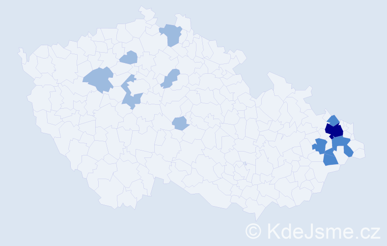 Příjmení: 'Lokša', počet výskytů 20 v celé ČR