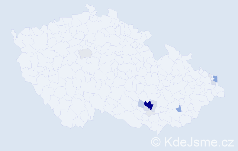 Příjmení: 'Mica', počet výskytů 68 v celé ČR