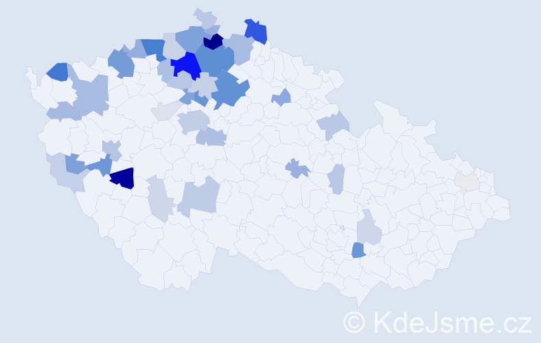 Příjmení: 'Reichelt', počet výskytů 129 v celé ČR