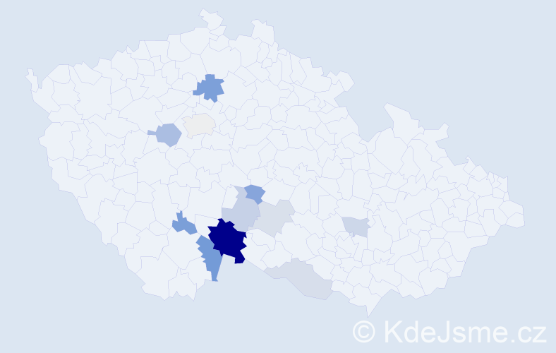 Příjmení: 'Lejtnarová', počet výskytů 26 v celé ČR