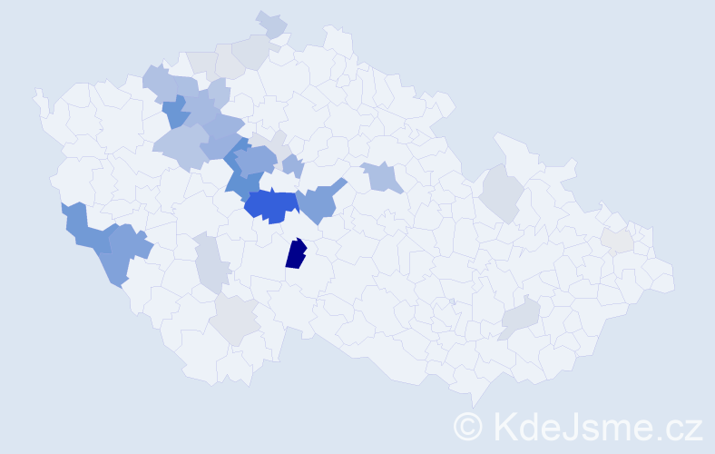 Příjmení: 'Šnajberková', počet výskytů 116 v celé ČR