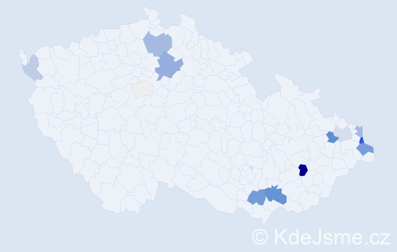Příjmení: 'Huta', počet výskytů 29 v celé ČR