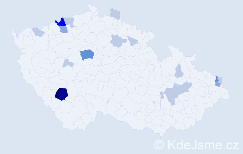 Příjmení: 'Demetr', počet výskytů 40 v celé ČR