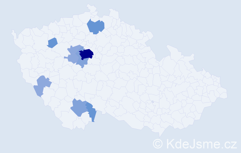 Příjmení: 'Kecek', počet výskytů 24 v celé ČR