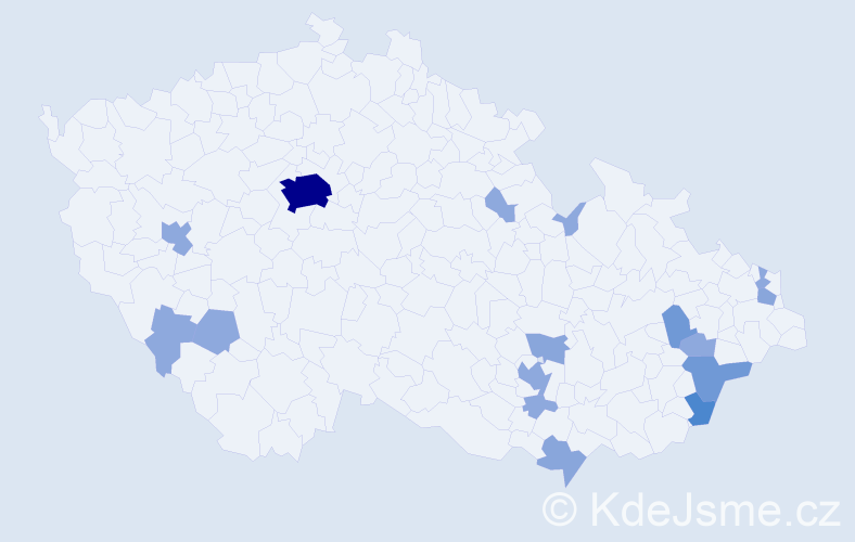 Příjmení: 'Pikálková', počet výskytů 34 v celé ČR