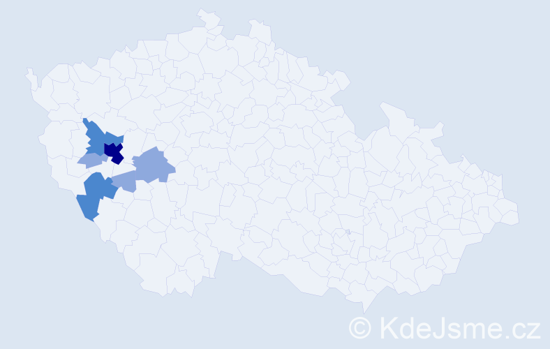 Příjmení: 'Gaigerová', počet výskytů 15 v celé ČR