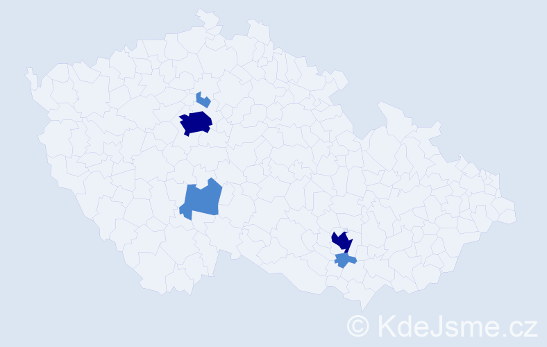 Příjmení: 'Vysochan', počet výskytů 9 v celé ČR