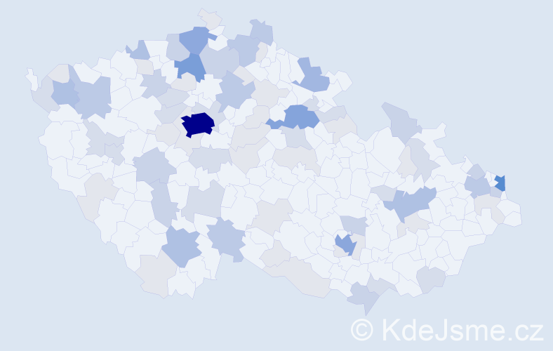 Příjmení: 'Antal', počet výskytů 223 v celé ČR
