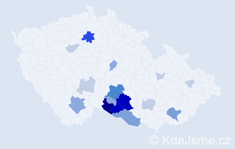 Příjmení: 'Kasáček', počet výskytů 61 v celé ČR