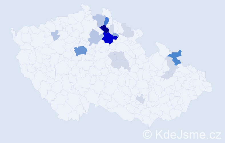Příjmení: 'Cimbálová', počet výskytů 72 v celé ČR