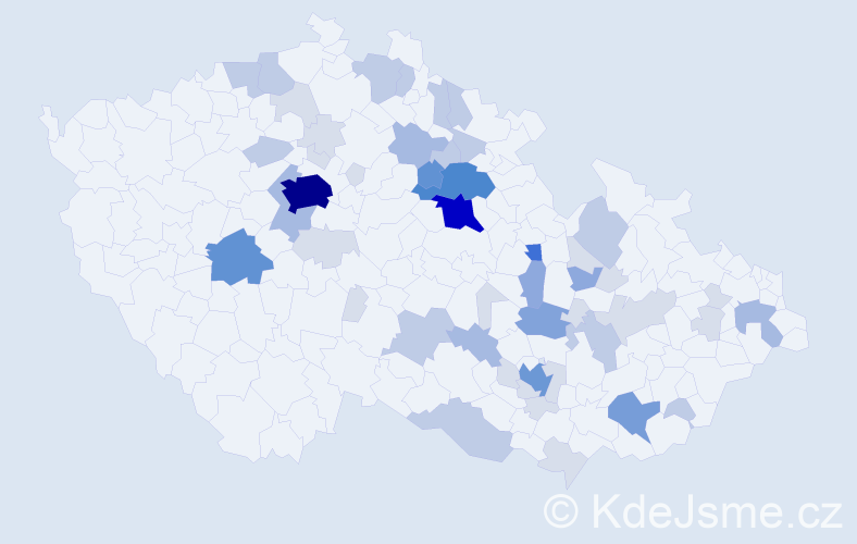 Příjmení: 'Deml', počet výskytů 158 v celé ČR