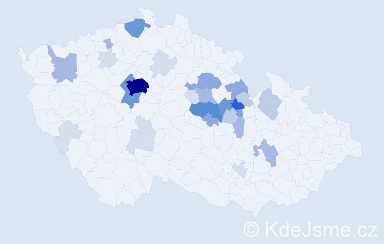 Příjmení: 'Čáslavka', počet výskytů 107 v celé ČR