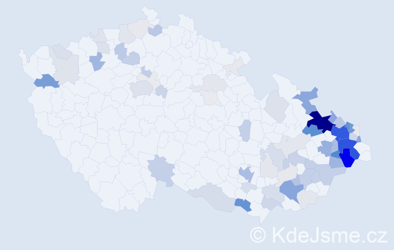 Příjmení: 'Fajkus', počet výskytů 380 v celé ČR