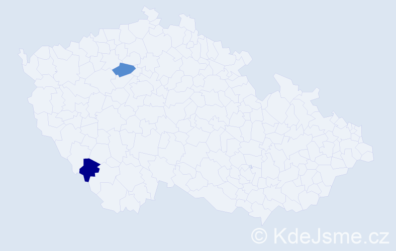Příjmení: 'Frydlewiczová', počet výskytů 2 v celé ČR