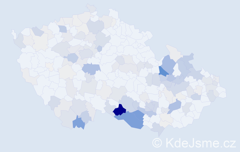 Příjmení: 'Komenda', počet výskytů 558 v celé ČR