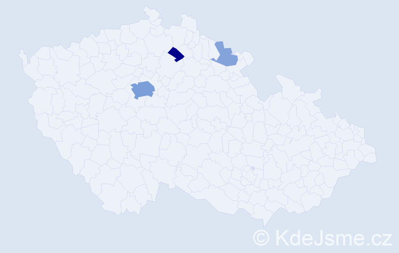 Příjmení: 'Knežević', počet výskytů 14 v celé ČR