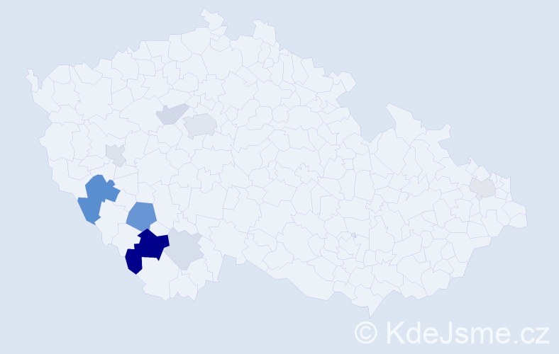 Příjmení: 'Eybl', počet výskytů 21 v celé ČR