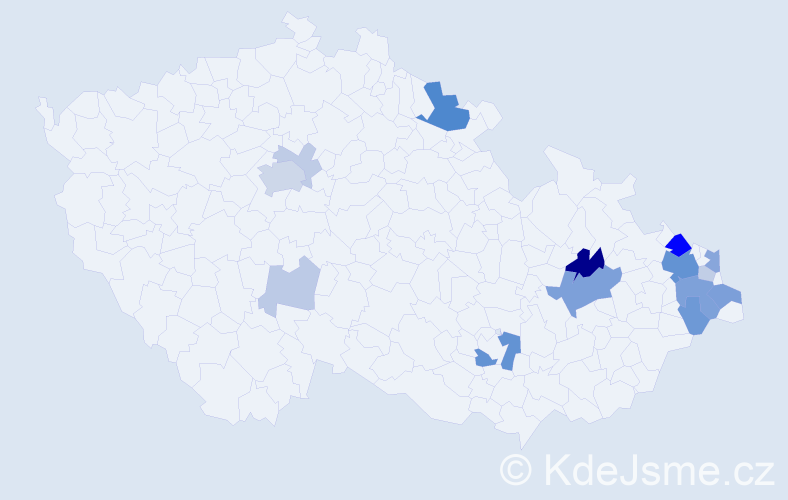 Příjmení: 'Retková', počet výskytů 45 v celé ČR