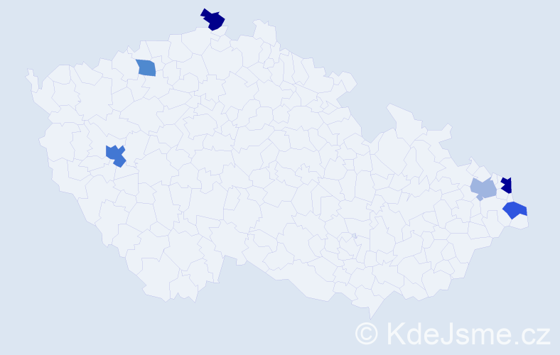 Příjmení: 'Bezek', počet výskytů 8 v celé ČR