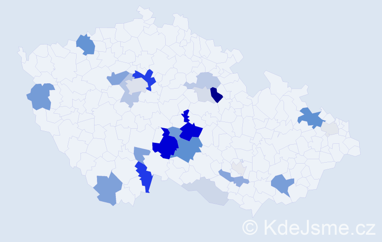 Příjmení: 'Truplová', počet výskytů 76 v celé ČR