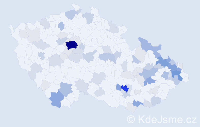 Příjmení: 'Kocian', počet výskytů 275 v celé ČR