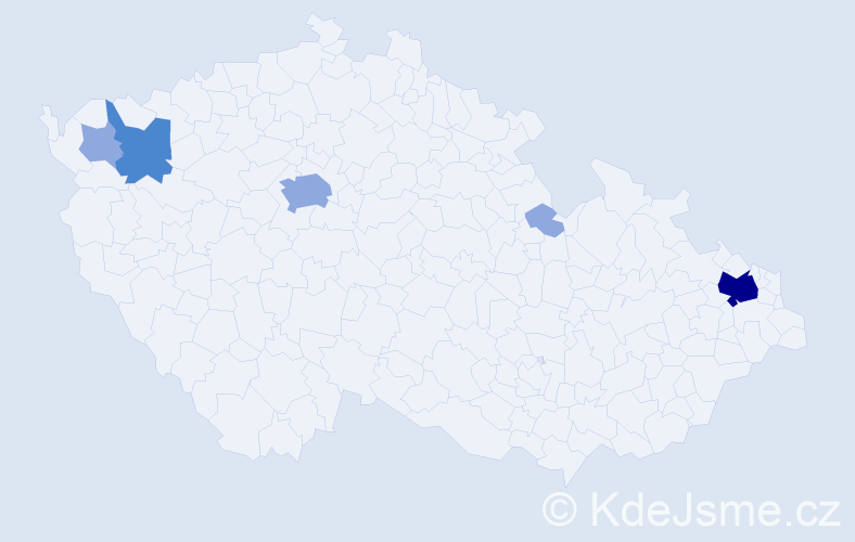 Příjmení: 'Čižnár', počet výskytů 12 v celé ČR