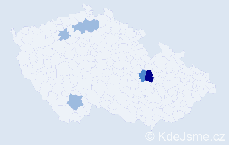 Příjmení: 'Dandašová', počet výskytů 10 v celé ČR