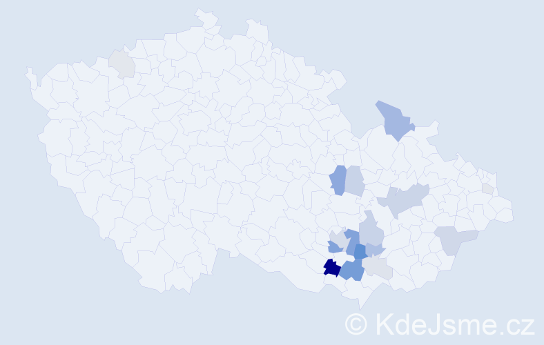 Příjmení: 'Mezuláník', počet výskytů 47 v celé ČR