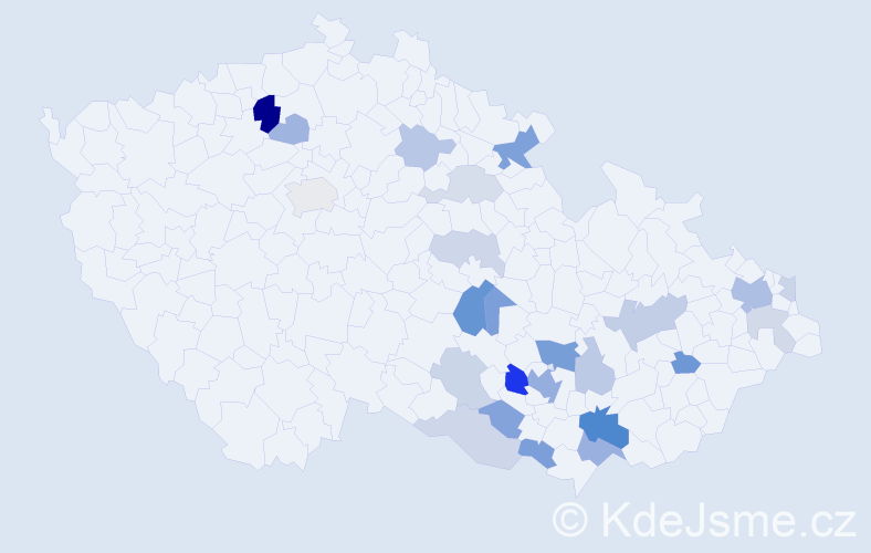 Příjmení: 'Freiwald', počet výskytů 54 v celé ČR