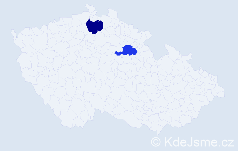 Příjmení: 'Bachyn', počet výskytů 2 v celé ČR